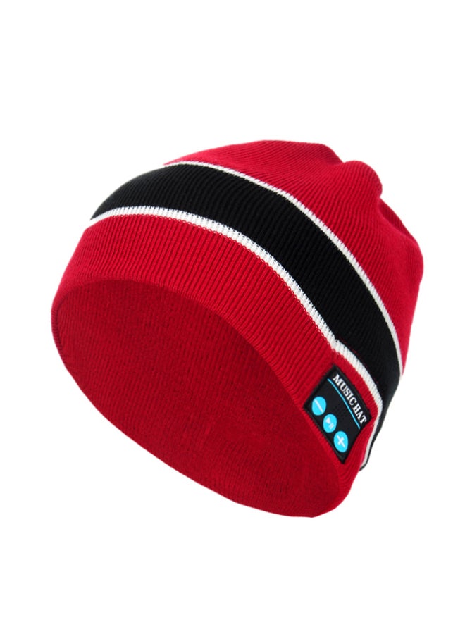 Music Knitted Hat Red - Image 4