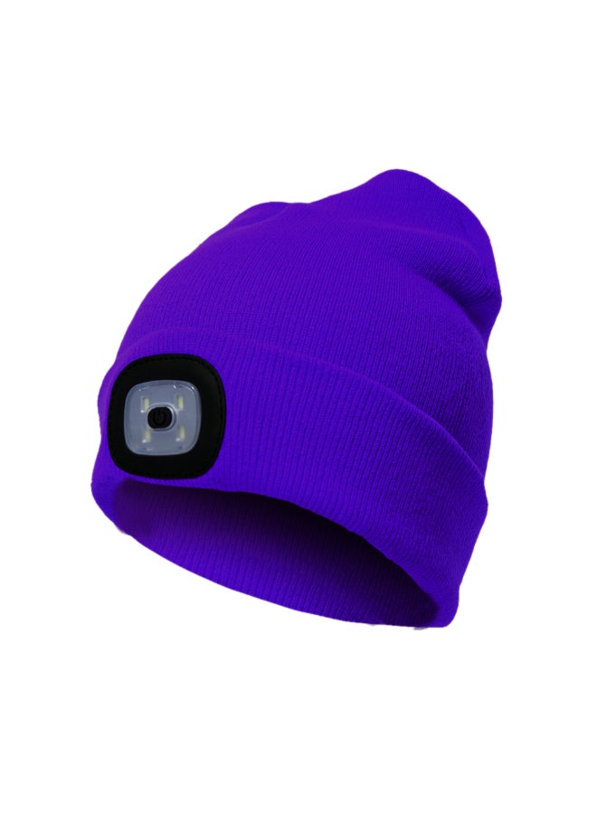 قبعة محاكة مع 4 أضواء LED أزرق - Image 1