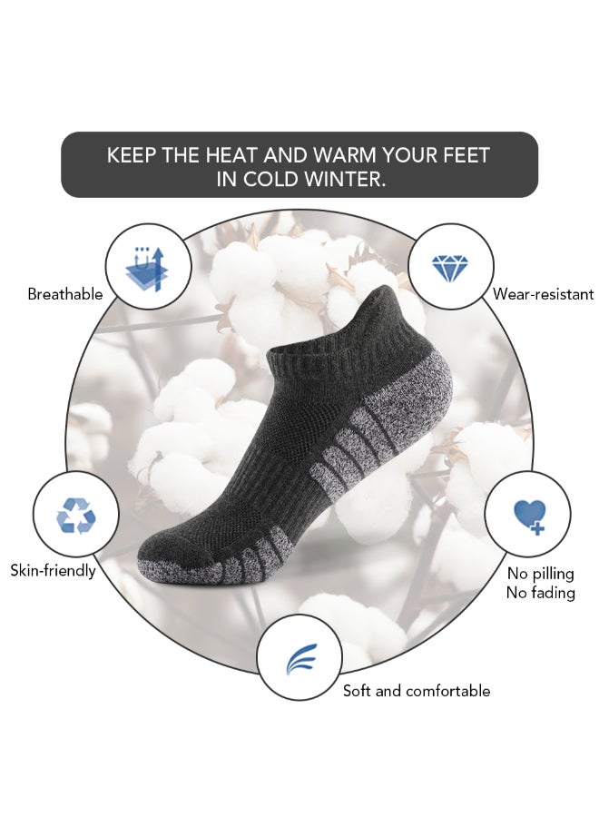 6-Pairs Sports Ankle Socks Black - Image 2
