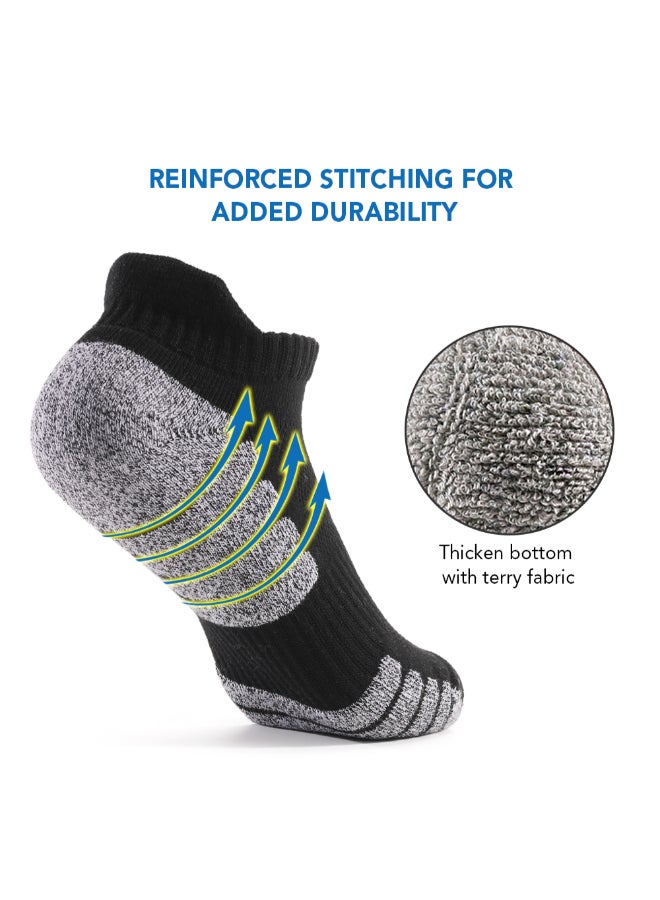 6-Pairs Sports Ankle Socks Black - Image 3