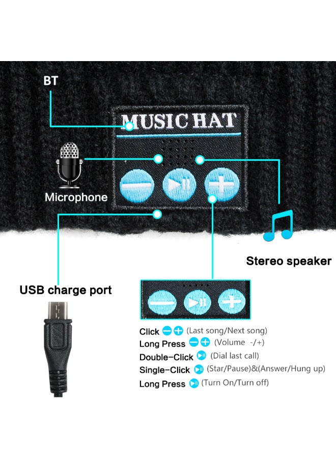 Generic - Music Knitted Cocky Hat Brown - Image 1