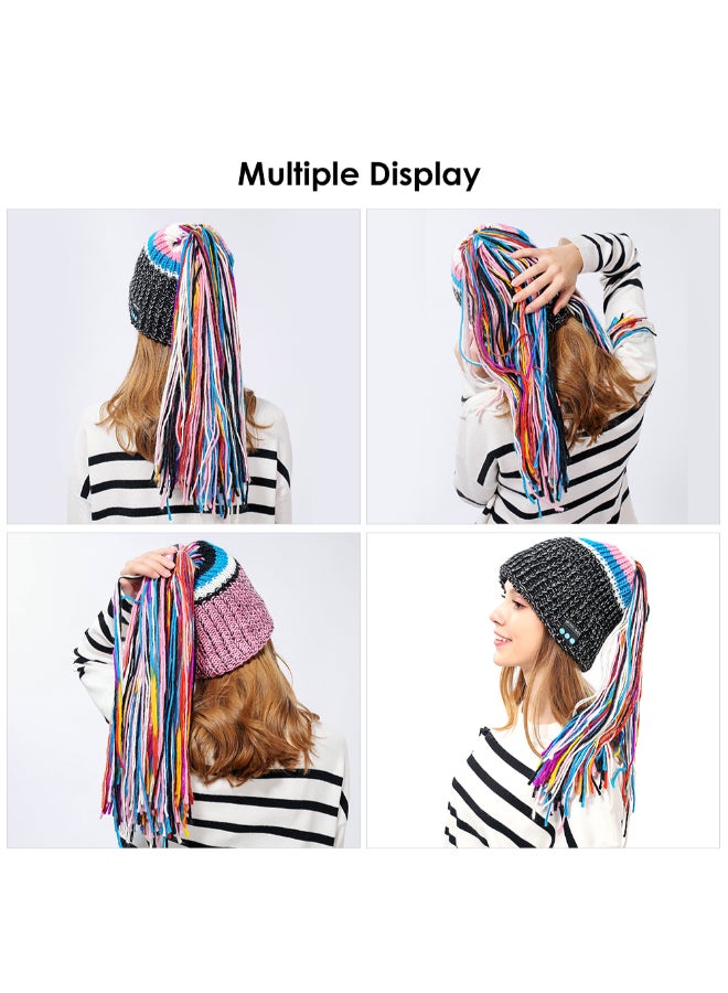 Music Knitted Hat Blue - Image 3