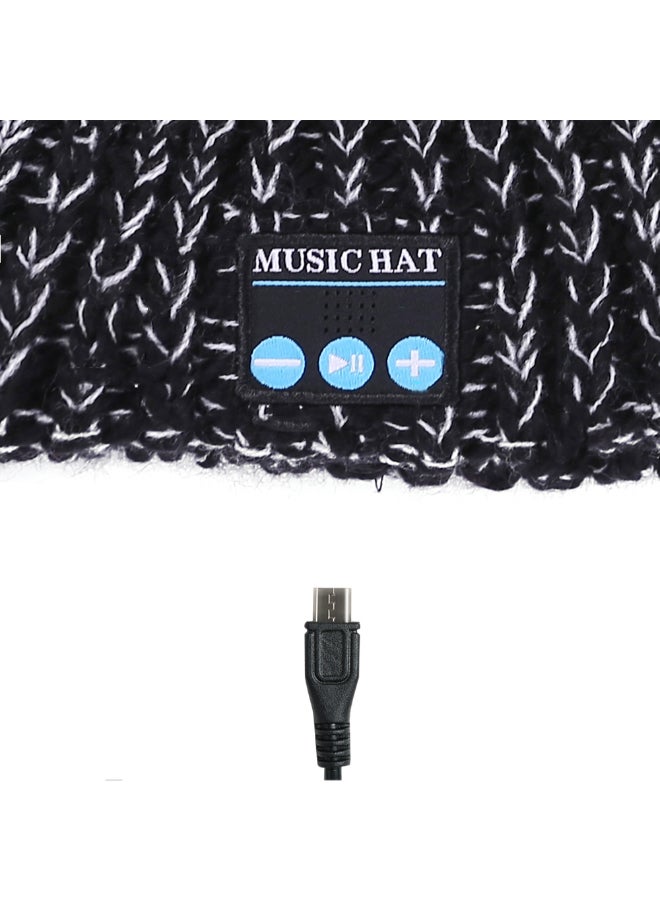 Music Knitted Hat Blue - Image 5