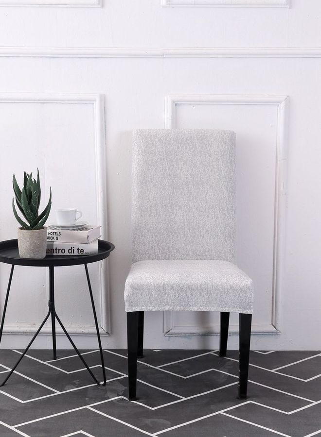 شاربدو غطاء كرسي مطاطي من قطعة واحدة أبيض/رمادي - Image 1