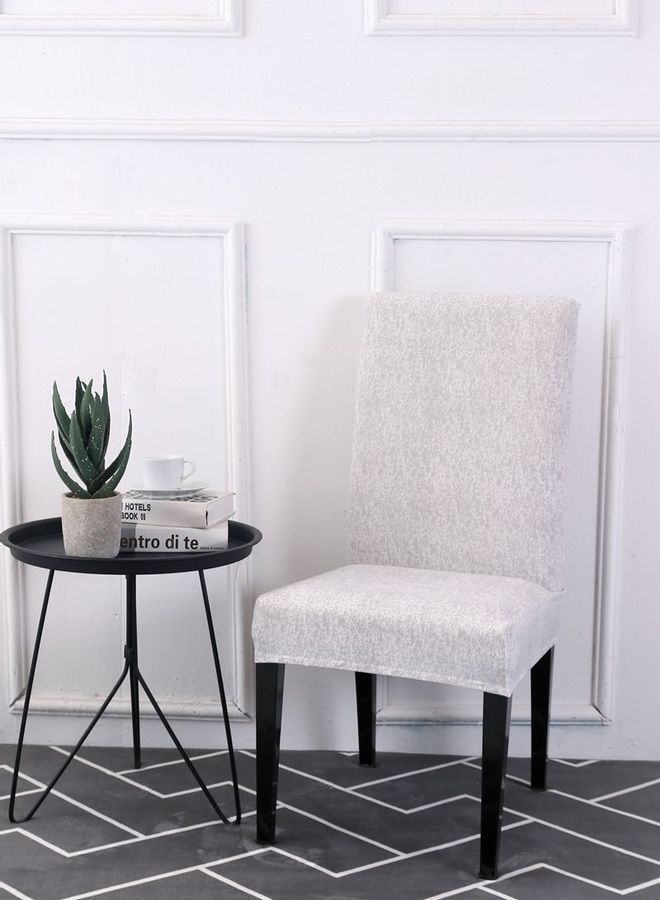 شاربدو غطاء كرسي مطاطي من قطعة واحدة أبيض/رمادي - Image 2