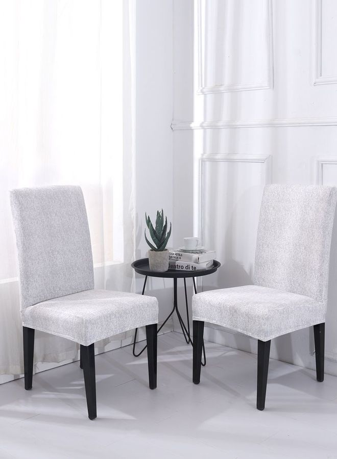 شاربدو غطاء كرسي مطاطي من قطعة واحدة أبيض/رمادي - Image 3