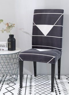 Sharpdo One-Piece Stretch Chair Cover Black/White  - Image 1