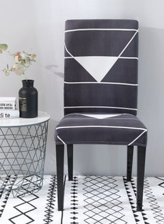 Sharpdo One-Piece Stretch Chair Cover Black/White  - Image 2