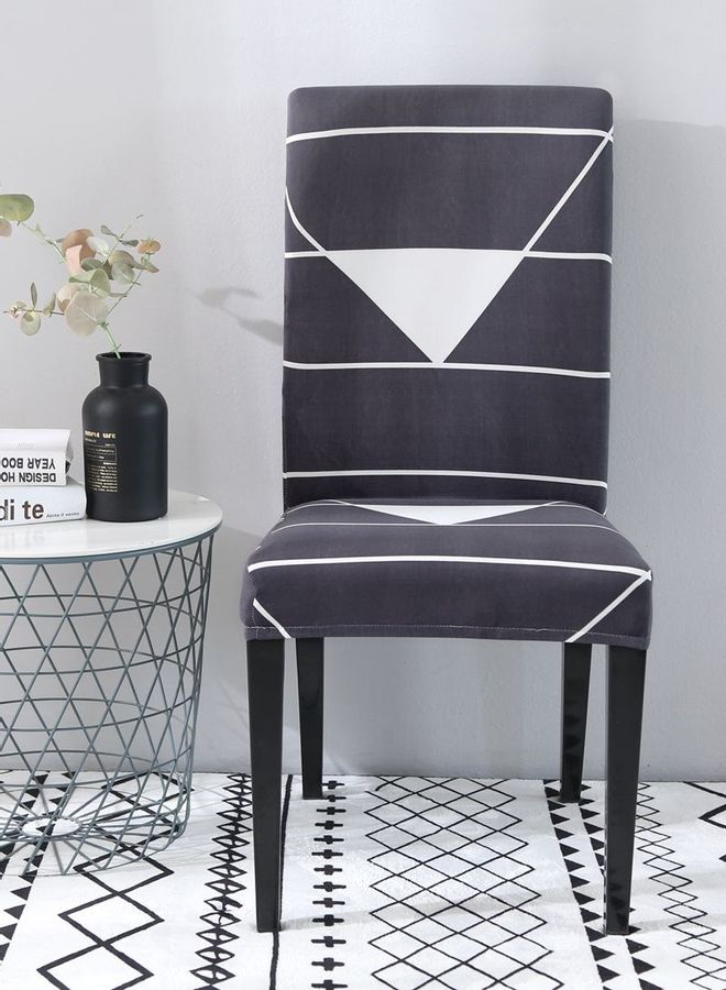 Sharpdo One-Piece Stretch Chair Cover Black/White - Image 2