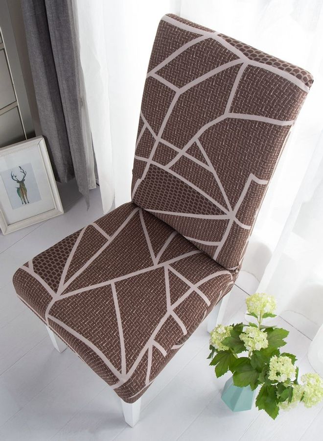 شاربدو غطاء كرسي مطاطي من قطعة واحدة بني - Image 2