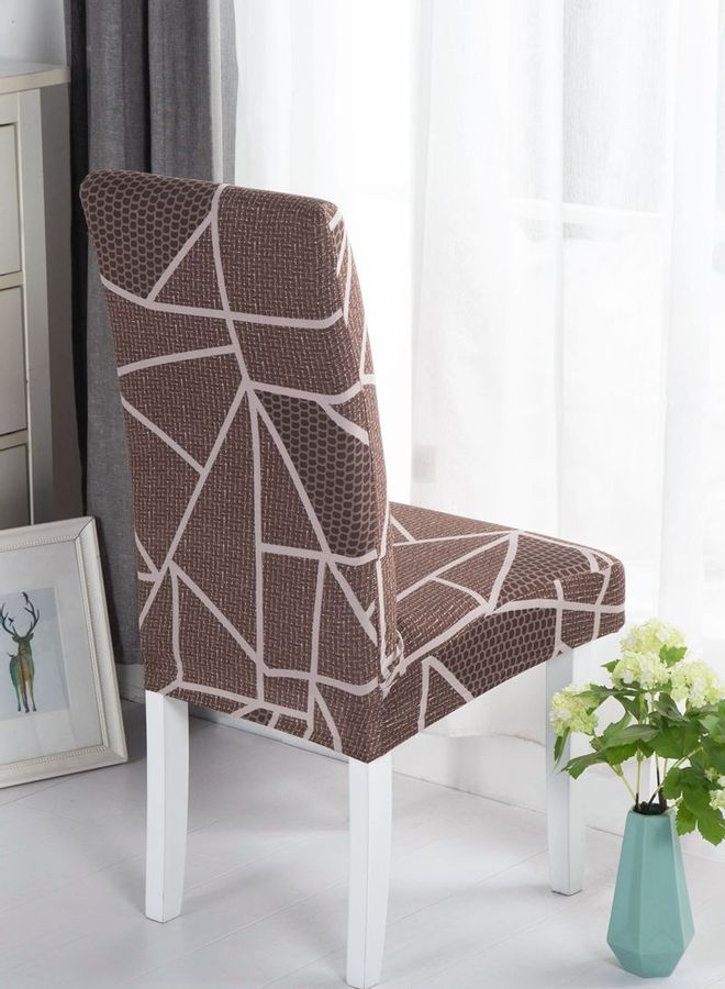 شاربدو غطاء كرسي مطاطي من قطعة واحدة بني - Image 3