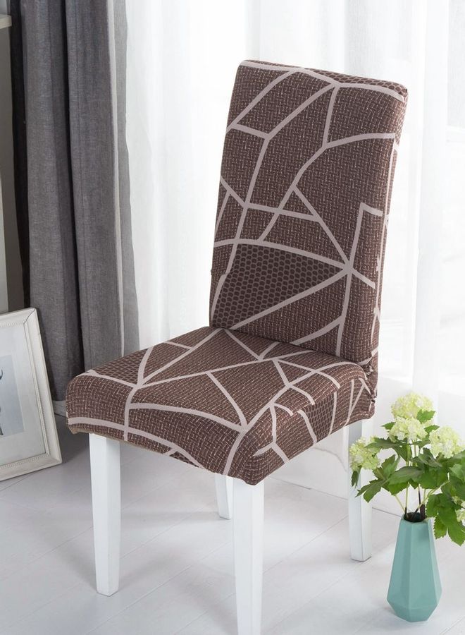 شاربدو غطاء كرسي مطاطي من قطعة واحدة بني - Image 1