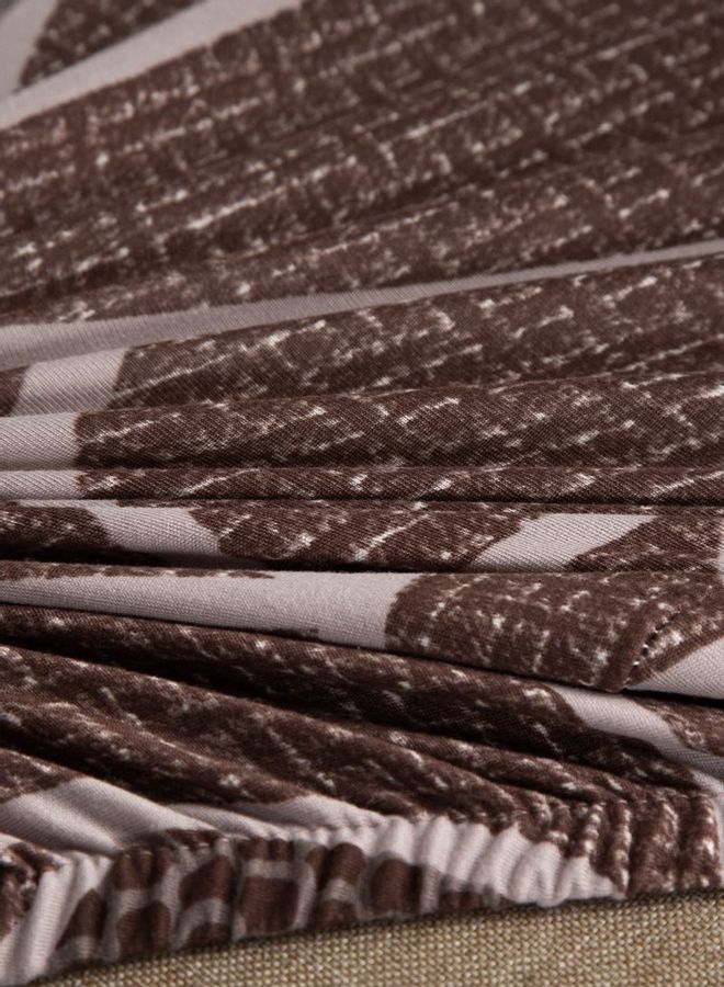 شاربدو غطاء كرسي مطاطي من قطعة واحدة بني - Image 5