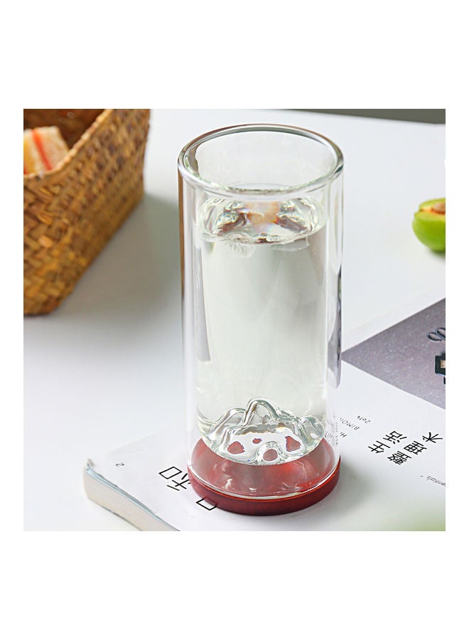 Shuer - Glass Wood Bottom Double Layer Cup Clear - Image 1