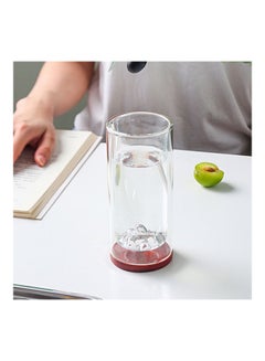 Glass Wood Bottom Double Layer Cup Clear
