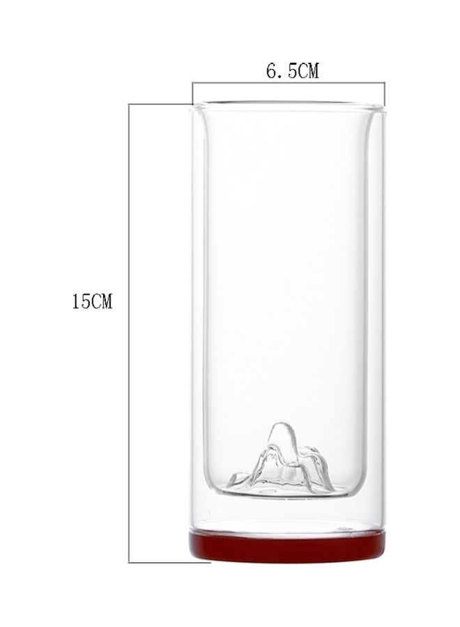 Shuer - Glass Wood Bottom Double Layer Cup Clear - Image 1