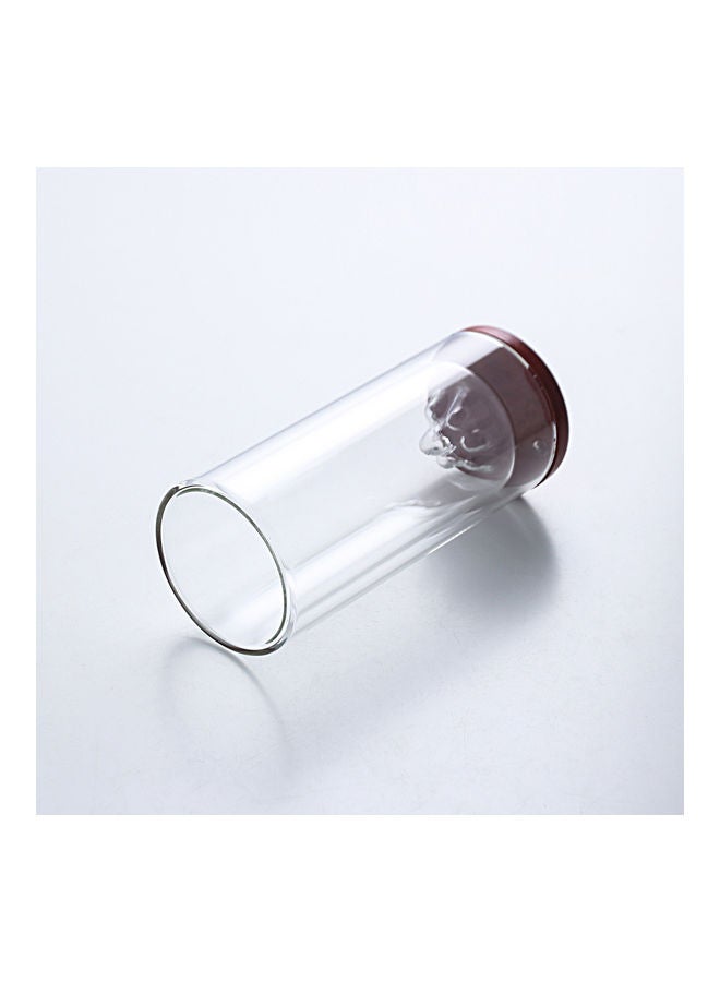 Shuer - Glass Wood Bottom Double Layer Cup Clear - Image 1