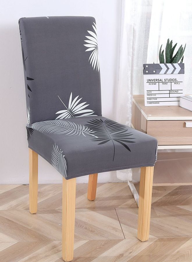 شاربدو غطاء كرسي مطاطي بطبعة من قطعة واحدة رمادي / أبيض / أسود - Image 1