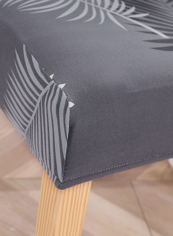 شاربدو غطاء كرسي مطاطي بطبعة من قطعة واحدة رمادي / أبيض / أسود - Image 4