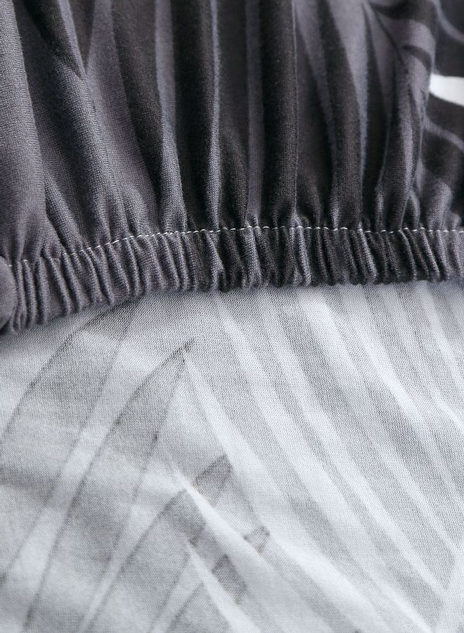 شاربدو غطاء كرسي مطاطي بطبعة من قطعة واحدة رمادي / أبيض / أسود - Image 5