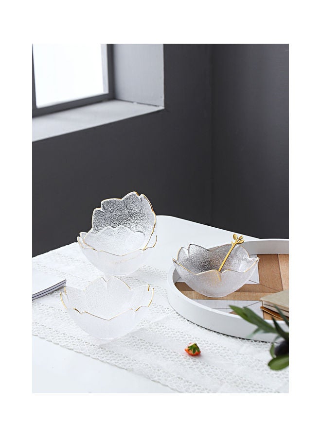 Shuer 4-Piece Cherry Bowl With Gold Rim Clear 15 X 15 X 12cm - Image 2