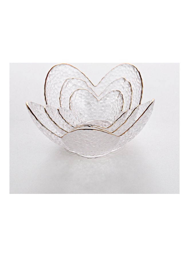 Shuer 3-Piece Gold Drawing Glass Plate For Unicorn Lotus Clear 16.5x7.5x9cm  - Image 3