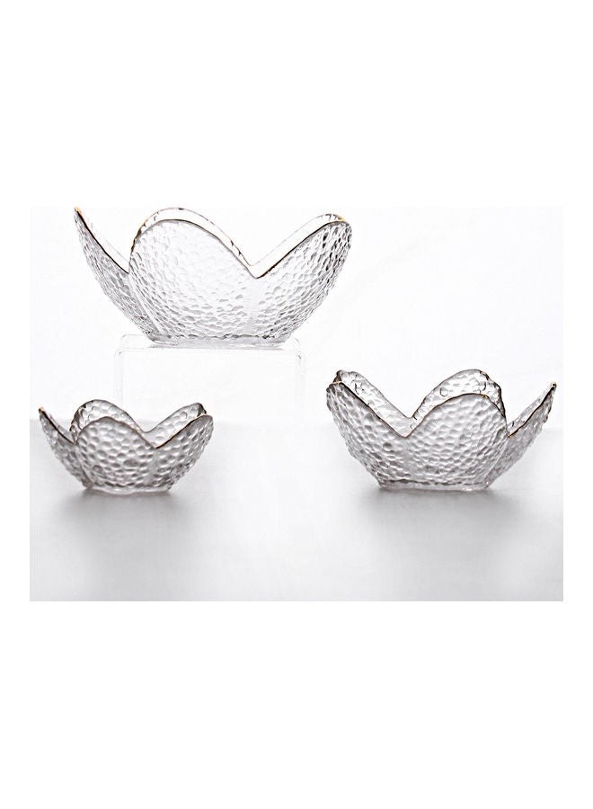Shuer 3-Piece Gold Drawing Glass Plate For Unicorn Lotus Clear 16.5x7.5x9cm  - Image 4