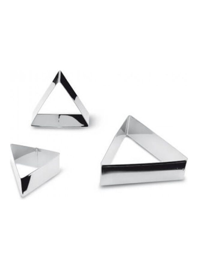 Ipac 3-Piece Triangular Pastry Molds Silver 10.8x10.8x3.5centimeter - Image 1