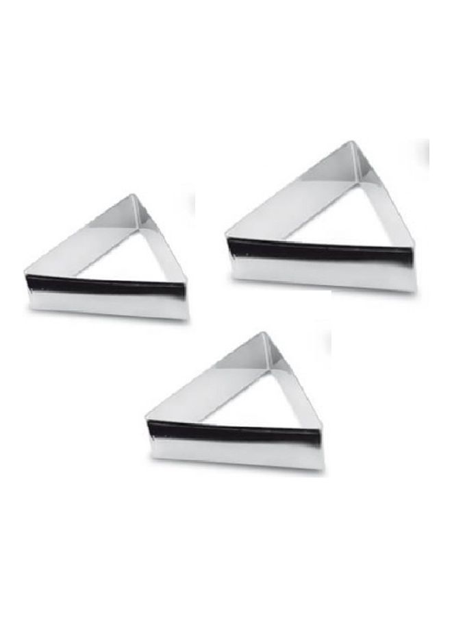 Ipac 3-Piece Triangular Pastry Molds Silver 10.8x10.8x3.5centimeter - Image 3