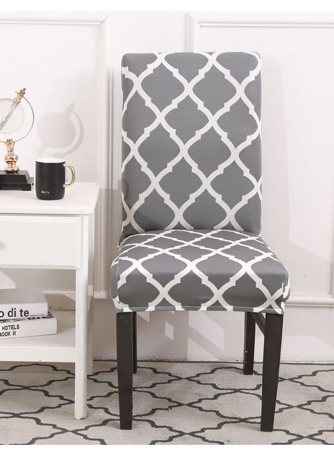 Sharpdo One-Piece Stretch Chair Cover Grey/White - Image 1