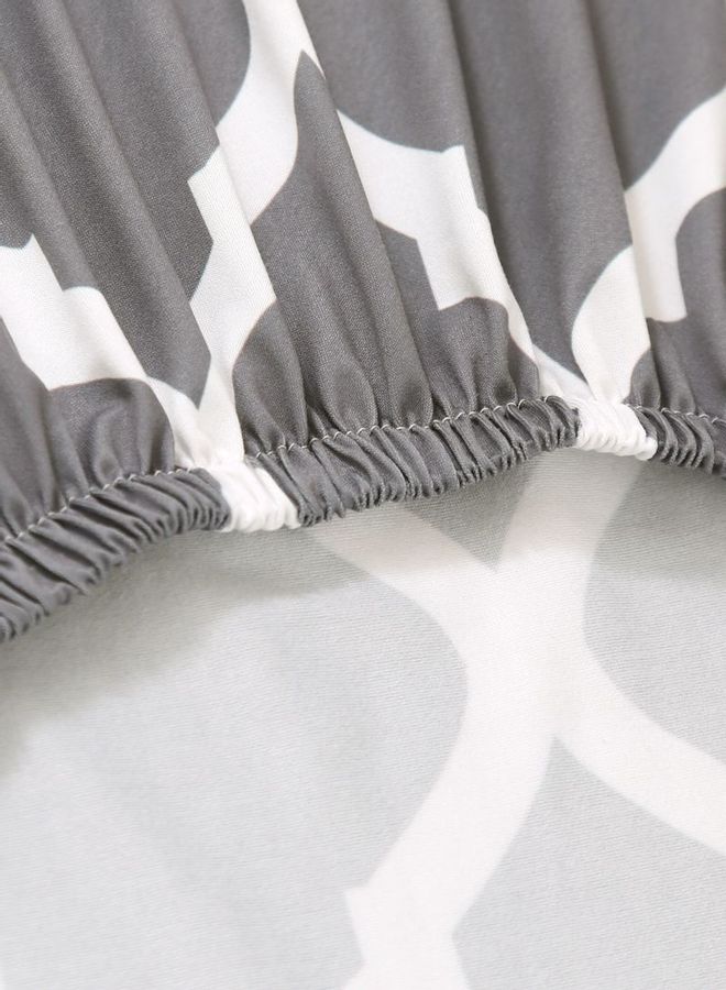 Sharpdo One-Piece Stretch Chair Cover Grey/White - Image 4