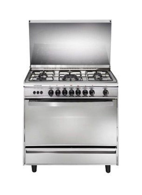Gas Cooker Turbo With 5 Burners And Fan 4556897997 Silver