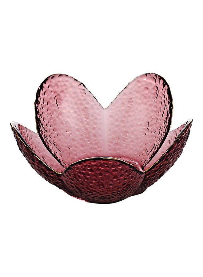 Shuer Gold Drawing Glass Plate For Unicorn Lotus Red 16.5 X 16.5 X 7.5cm  - Image 1