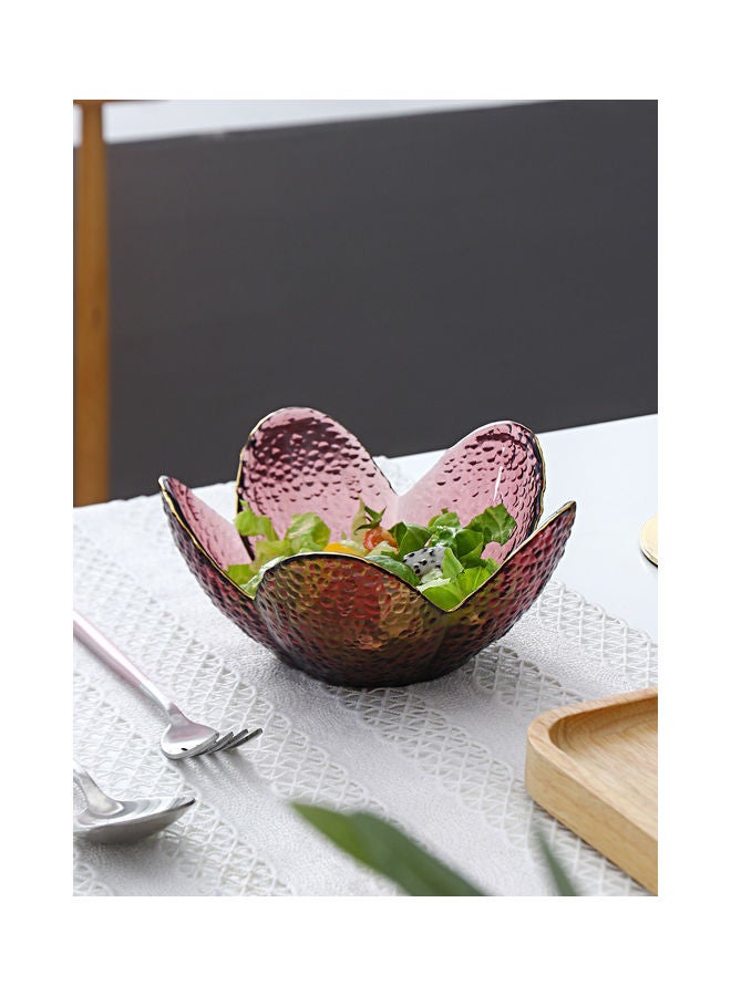 Shuer Gold Drawing Glass Plate For Unicorn Lotus Red 16.5 X 16.5 X 7.5cm  - Image 2