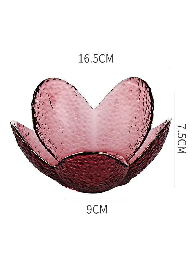 Shuer Gold Drawing Glass Plate For Unicorn Lotus Red 16.5 X 16.5 X 7.5cm  - Image 4
