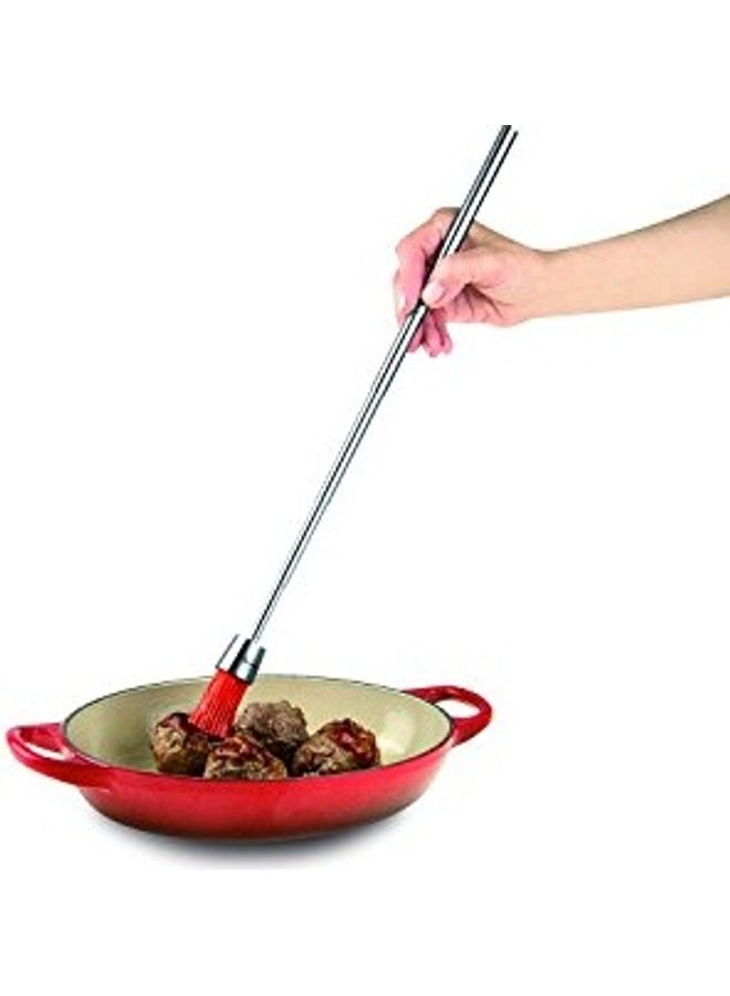 Ipac Barbecue Telescopic Brush Silver/Red - Image 2