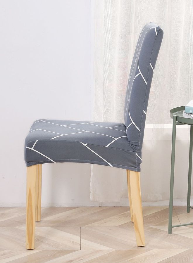 شاربدو غطاء كرسي مطاطي من قطعة واحدة رمادي / أبيض - Image 3