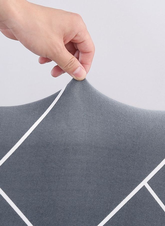 شاربدو غطاء كرسي مطاطي من قطعة واحدة رمادي / أبيض - Image 5