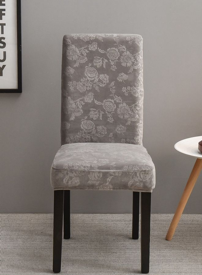 Sharpdo Embossed Stretch Chair Cover Grey 38 x 38 x 45cm  - Image 2
