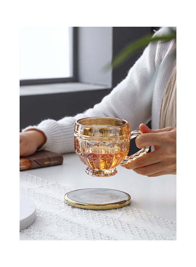 Shuer Retro Relief Stylish Cup Brown 7.5x7.5x7.8cm  - Image 1