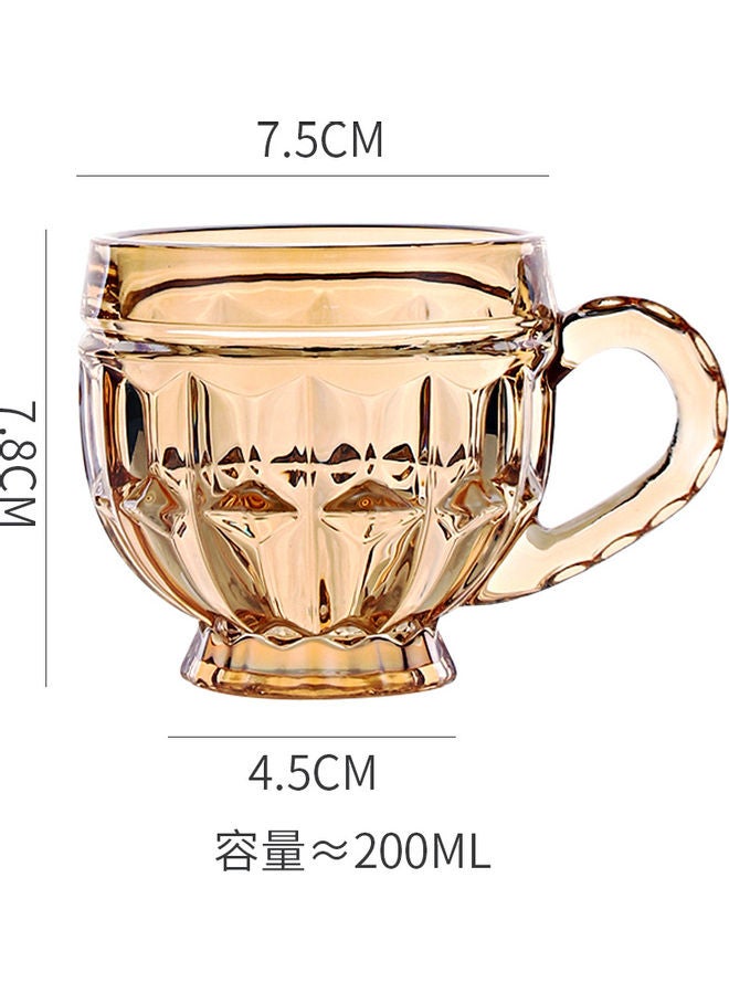 Shuer Retro Relief Stylish Cup Brown 7.5x7.5x7.8cm  - Image 4