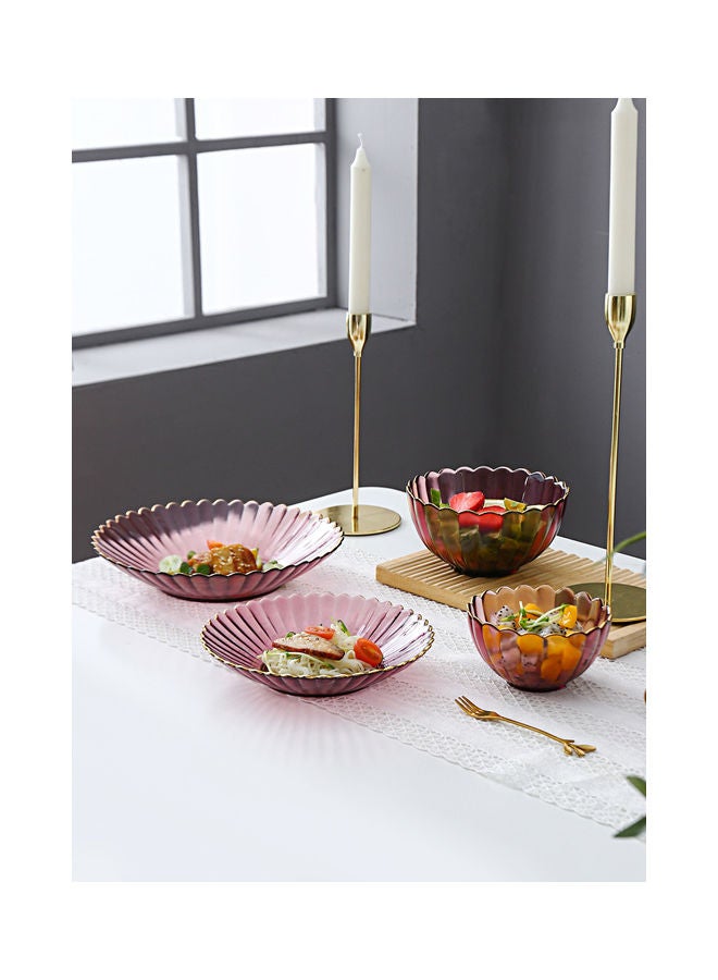 شور مجموعة سلطانيات وأطباق من الزجاج من 4 قطع أحمر - Image 2