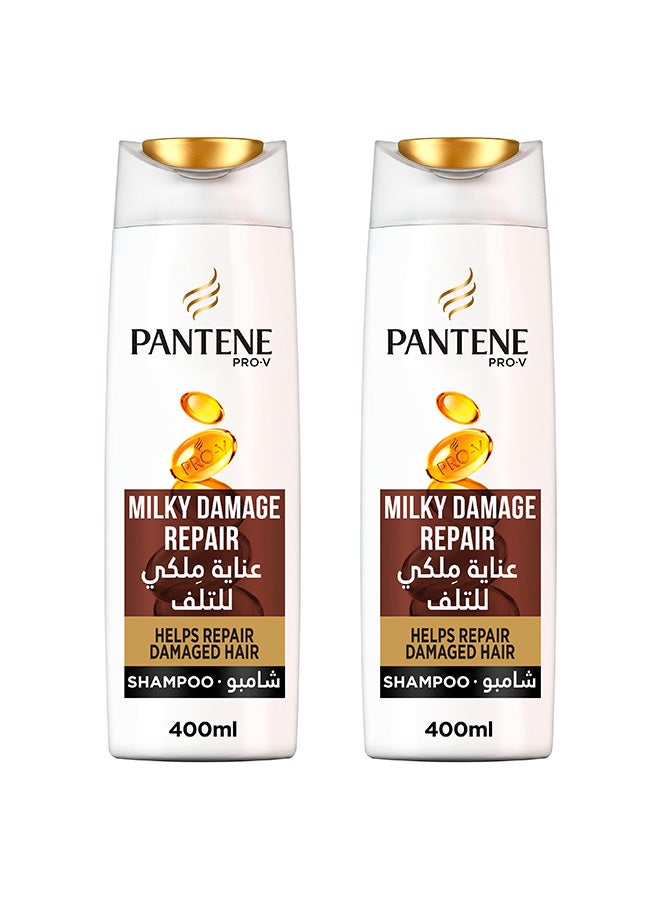 Pantene Milky Damage Repair Shampoo 400ml Pack Of 2 - Image 1