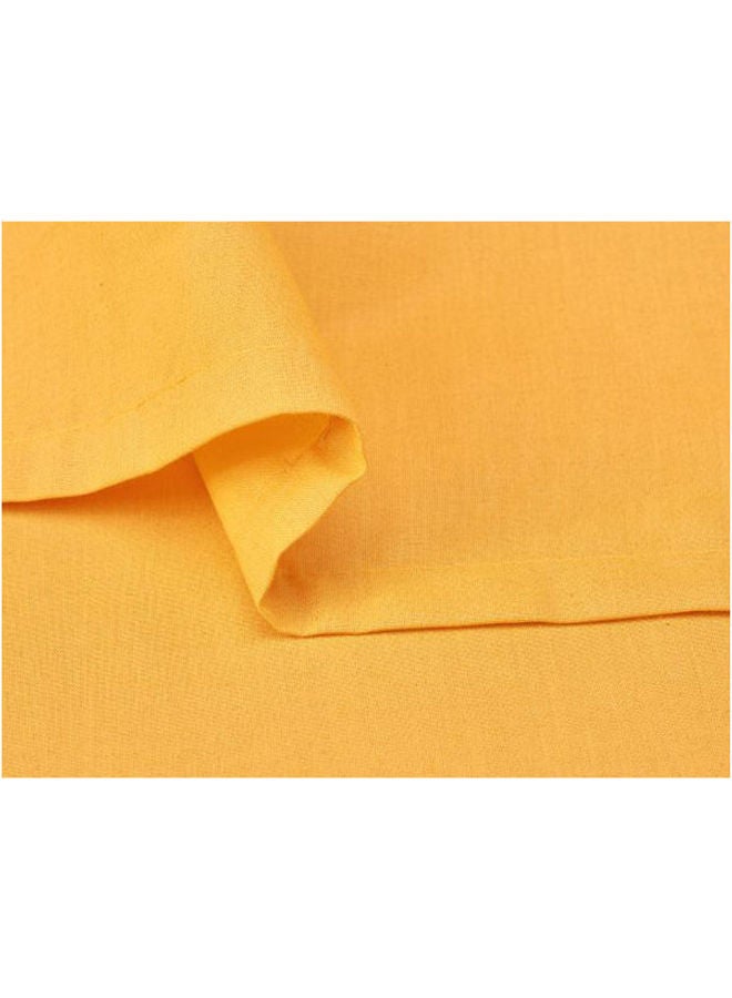شرشف سرير بحواف مطاطية قطن أصفر 120x200سم - Image 2