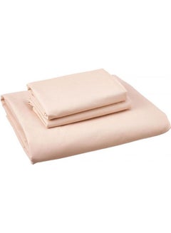 Fitting Bed Sheet Set 2 Pillow Cases and 1 Bed Sheet Cotton Beige 120x200cm - v1618151128/N46458785A_1