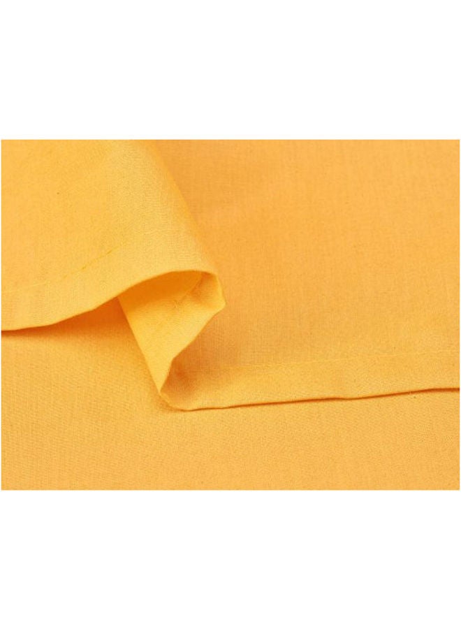 طقم من شرشف سرير بحوافٍ مطاطية وغطائين للوسادة قطن أصفر 160x200سم - Image 2