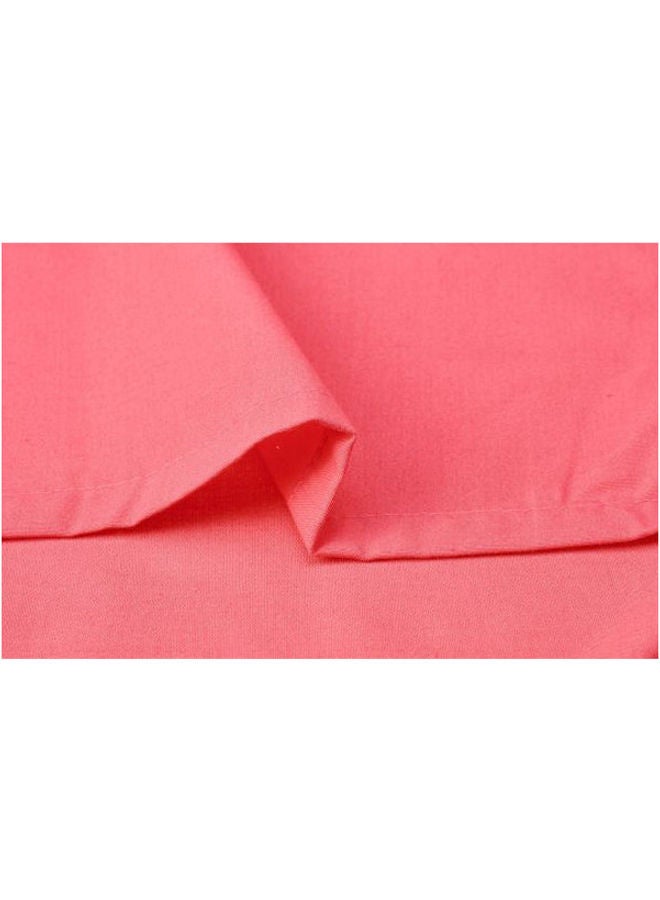 طقم من شرشف سرير بحوافٍ مطاطية وغطائين للوسادة قطن وردي 160x200سم - Image 2
