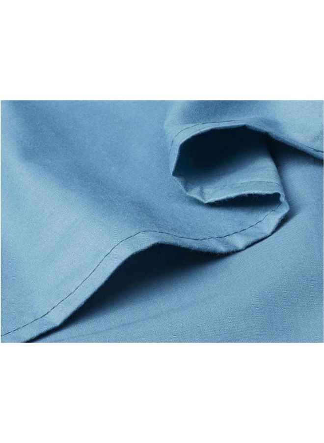 طقم من شرشف سرير بحوافٍ مطاطية وغطائين للوسادة قطن أزرق 160x200سم - Image 2