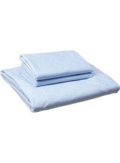 Fitting Bed Sheet Set 2 Pillow Cases and 1 Bed Sheet Cotton Teal 180x200cm - v1618151131/N46458844A_1