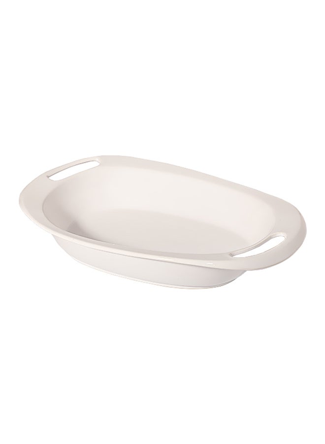 دانيا طبق كبير لتقديم الطعام أبيض 46x30سم - Image 1